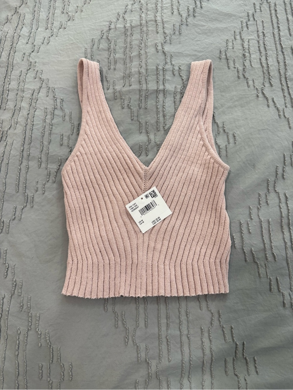 American Eagle Women's Ribbed V-Neck Crop Tank Top NWT